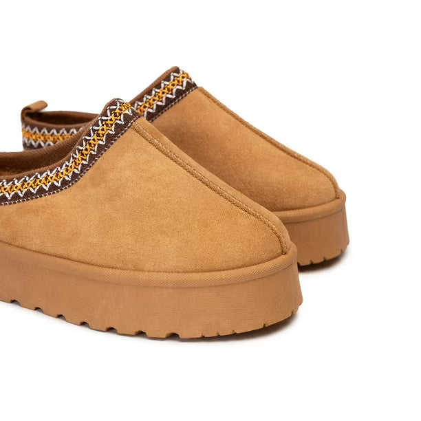 Pantufla Felpuda Mujer Camel