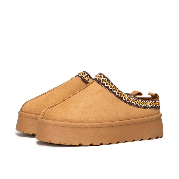 Pantufla Felpuda Mujer Camel