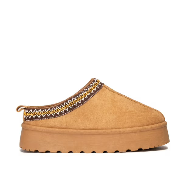 Pantufla Felpuda Mujer Camel